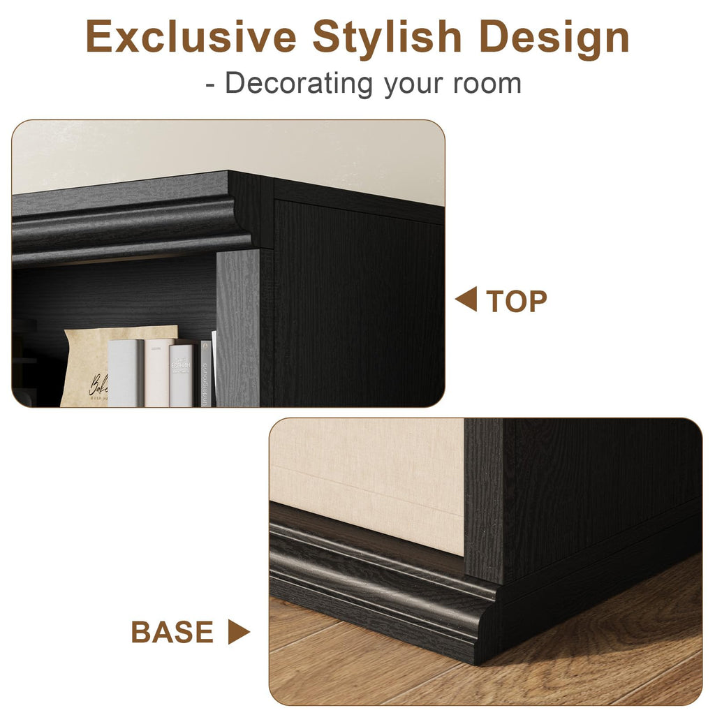Black Tall Bookshelf W457
