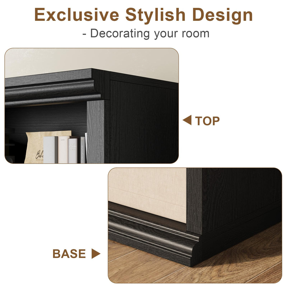 Black Tall Bookshelf W457
