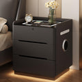 Dark Grey LED Nightstand with Wireless Charging B524