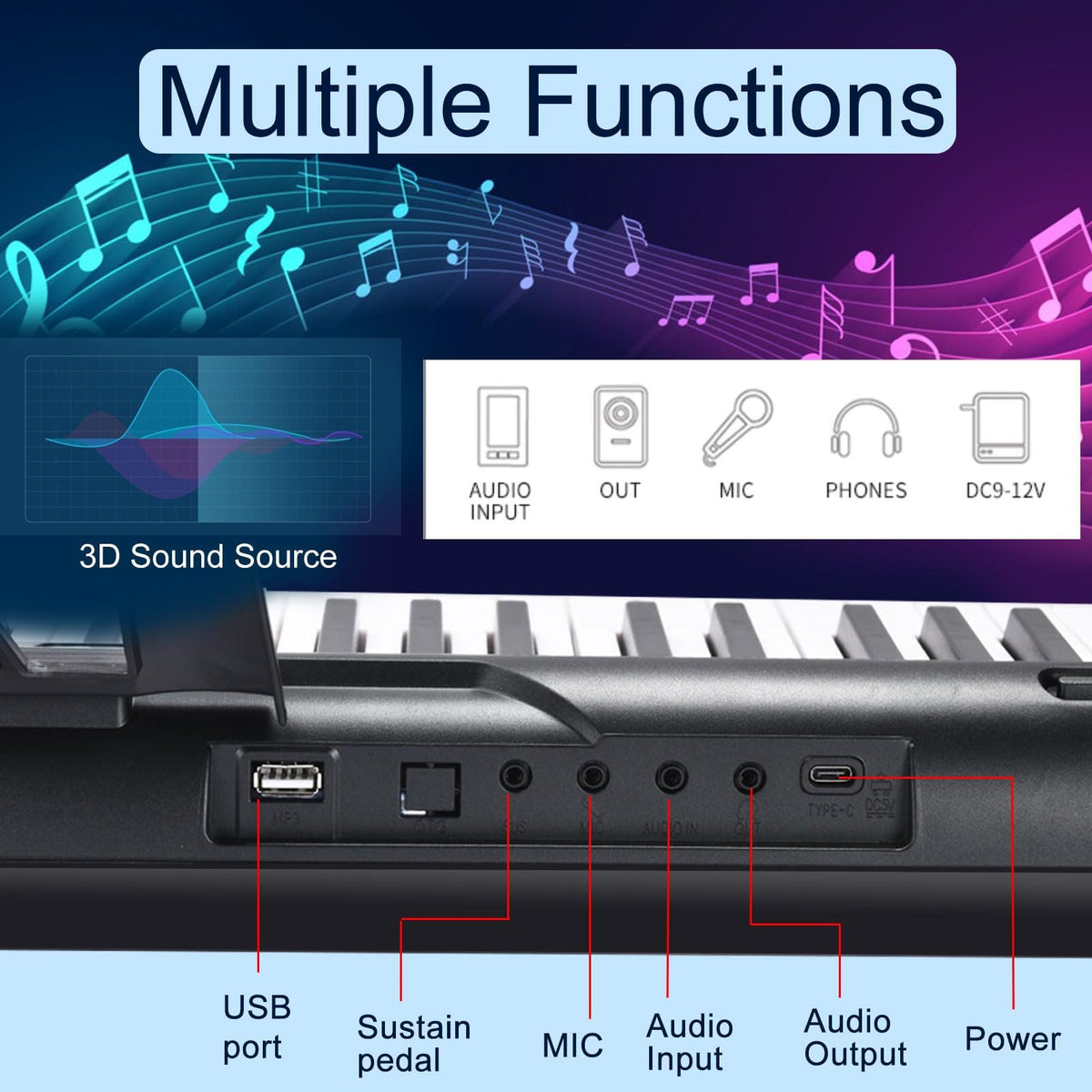 88 Key Semi Weighted Digital Piano with Stand B573