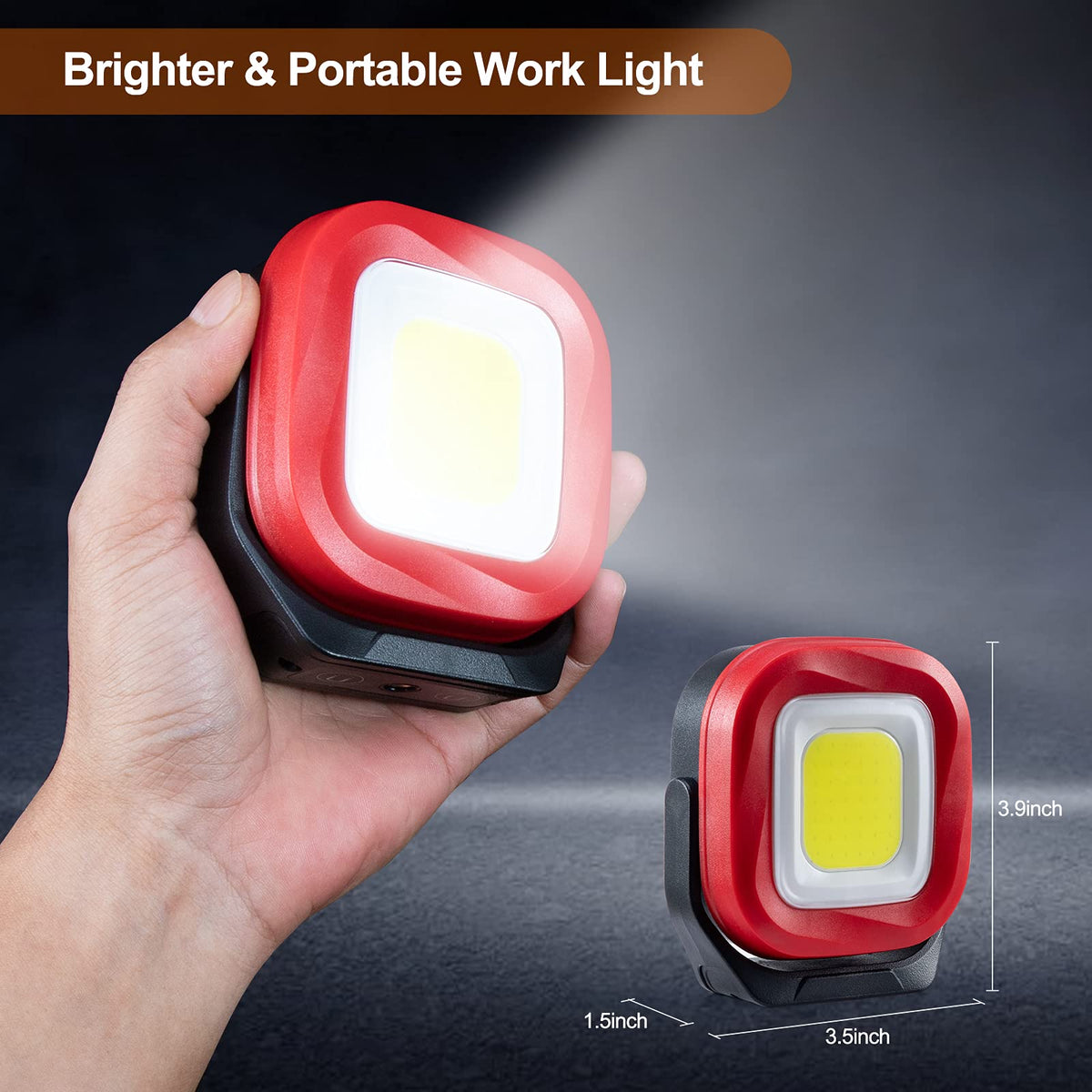 Magnetic Work Light, 42 LEDs 1000 Lumens Rechargeable Portable Inspection Light (2 PCS) I438540