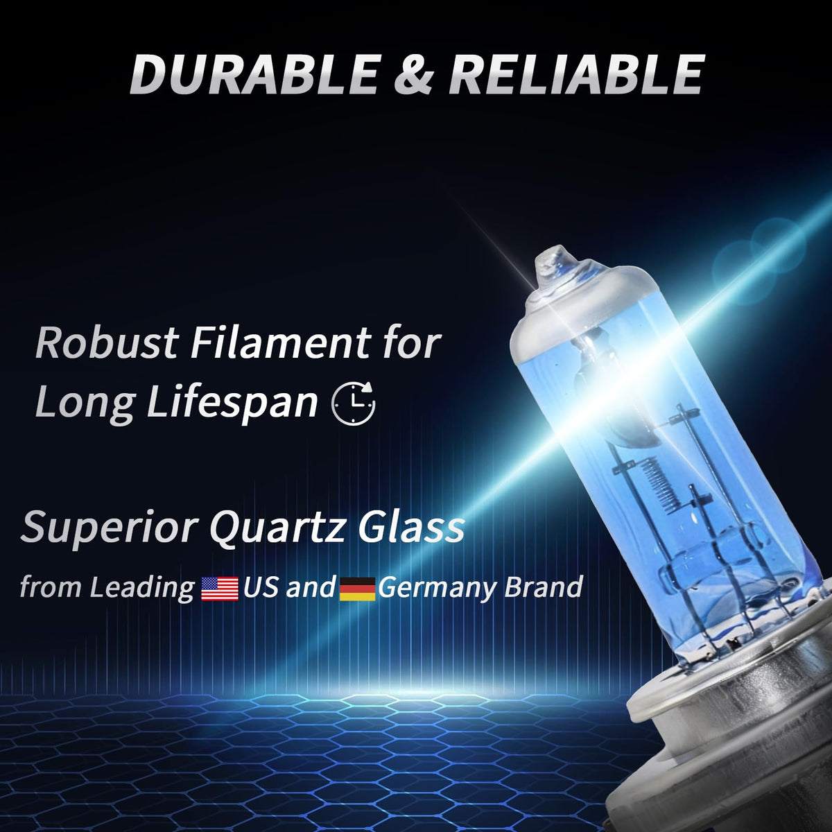 H4 Halogen Headlight Bulb 6000K Cool White Pack of 2 J799