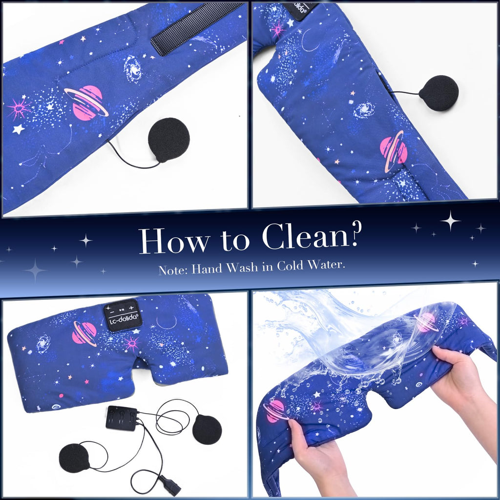 Sleep Mask with Bluetooth Headphones and Silk Sleep Mask L975