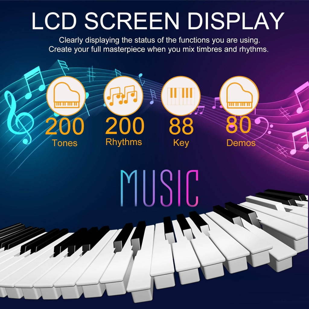 88 Key Semi Weighted Digital Piano with Stand B573