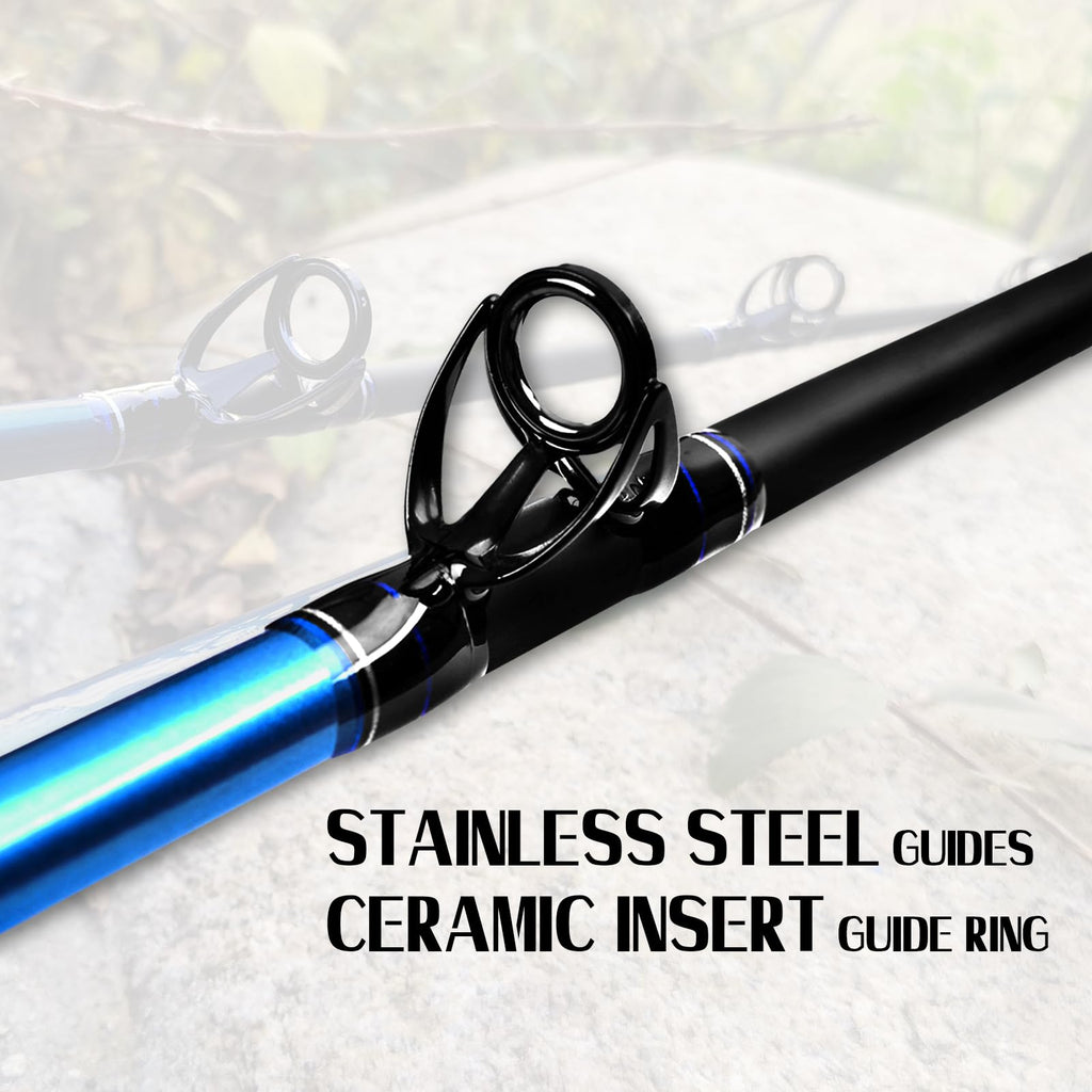 1-Piece 2-Piece Saltwater Trolling Rod Conventional Boat Fishing Pole M7904