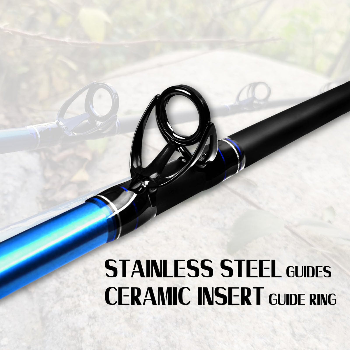1-Piece 2-Piece Saltwater Trolling Rod Conventional Boat Fishing Pole M7904