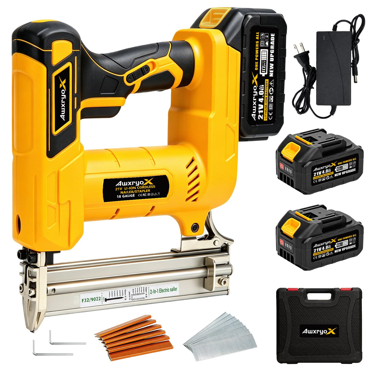 Cordless Brad Nailer 2-in-1 18 Gauge Electric Nail Gun Kit V88327