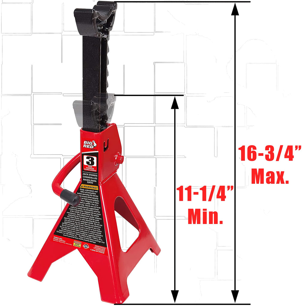 Heavy Duty Steel Jack Stands 3 Ton 1 Pair X141800
