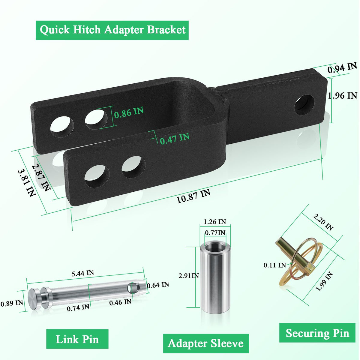Quick Hitch Adapter with Adapter Sleeve Category 1 M1356
