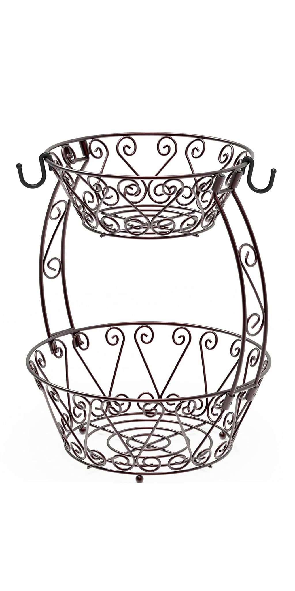 2-Tier Countertop Fruit Basket Bowl Storage N308