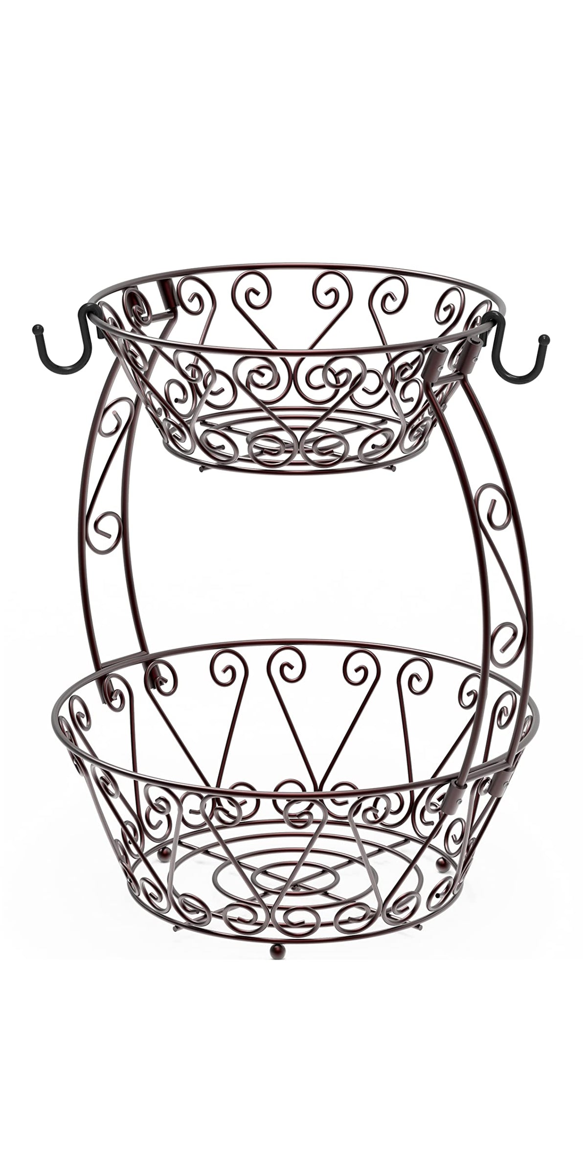 2-Tier Countertop Fruit Basket Bowl Storage N308