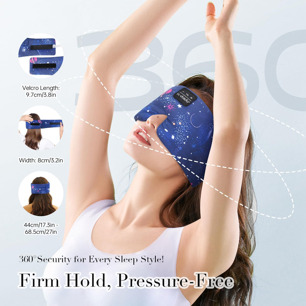 Sleep Mask with Bluetooth Headphones and Silk Sleep Mask L975