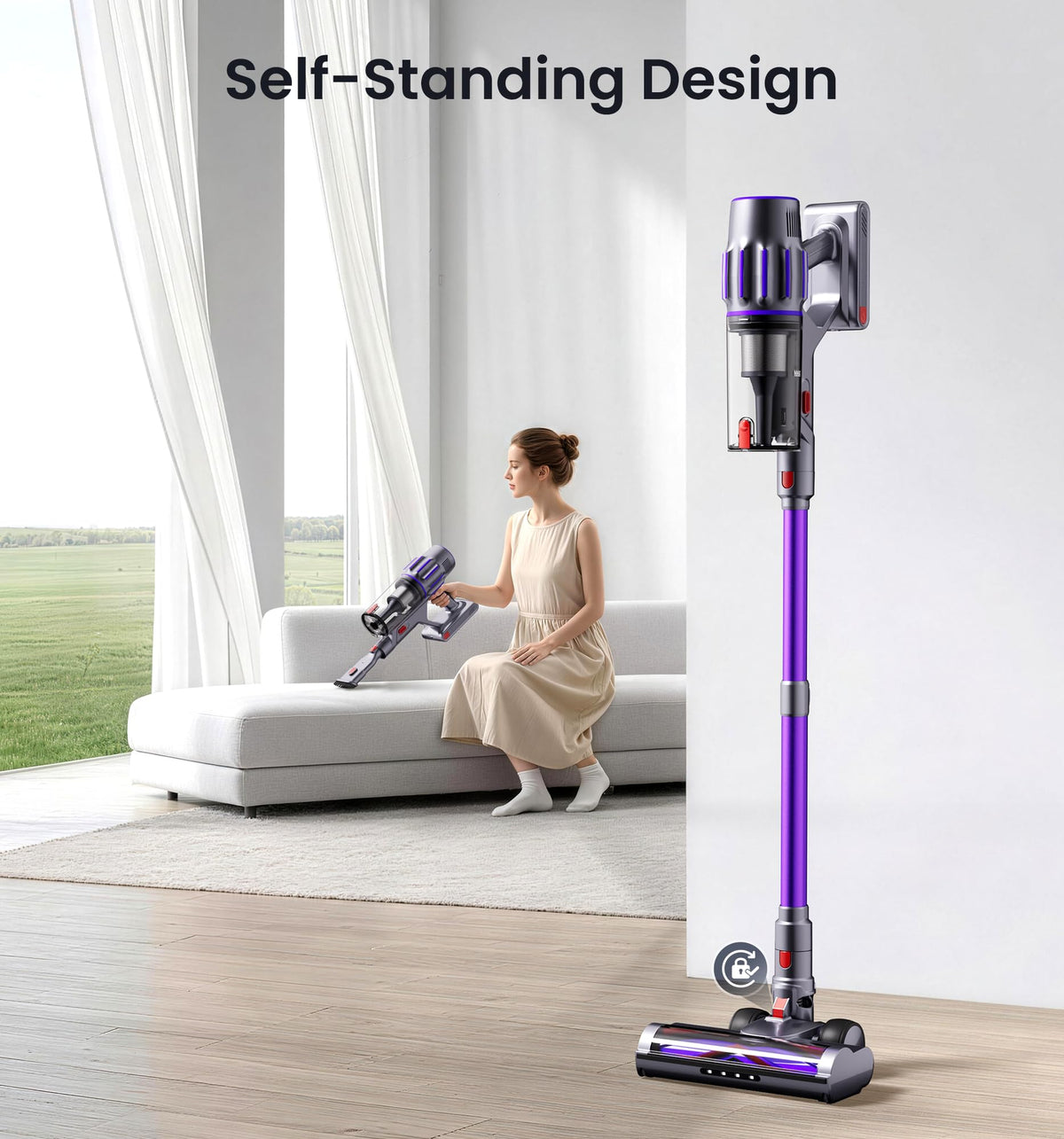 650W 55KPA Cordless Stick Vacuum with Smart Display X4945