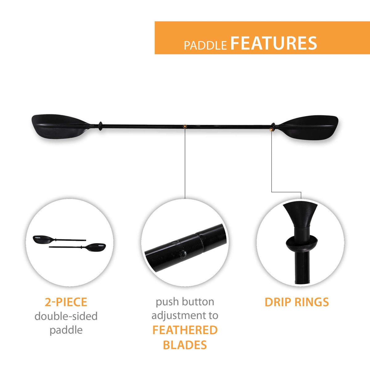 Black Kayak Paddle P564