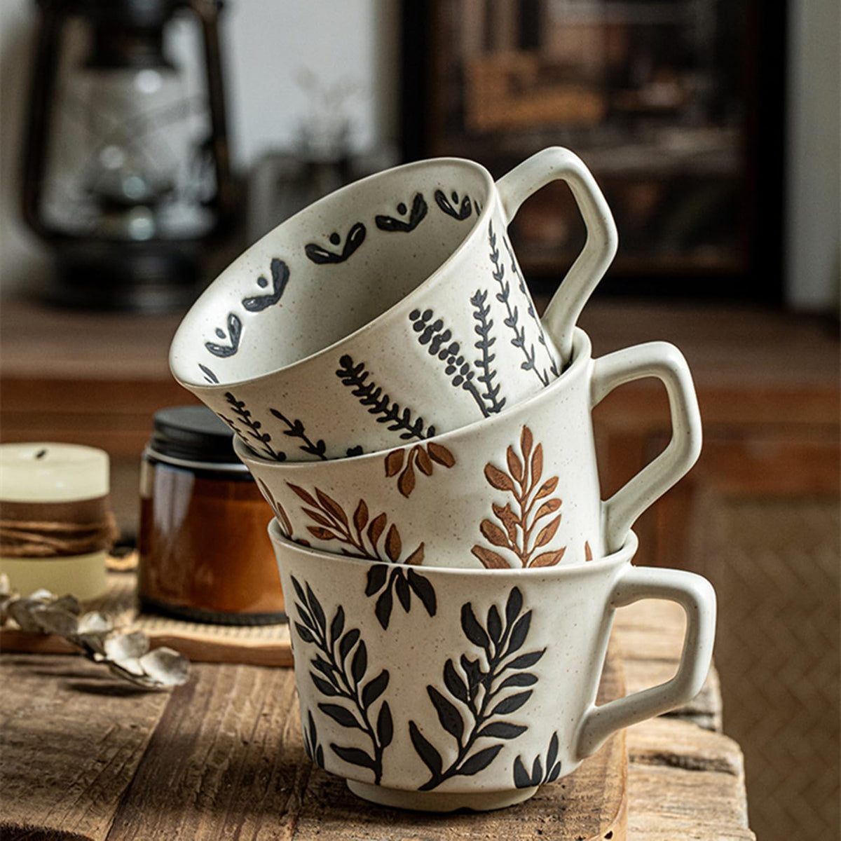 12 oz Ceramic Coffee Mug Set of 4 G725