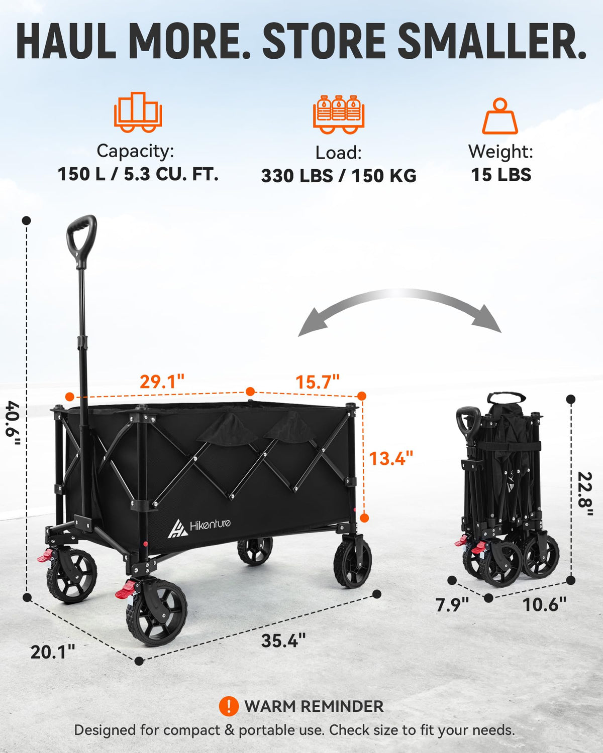 150L Foldable Heavy Duty Wagon F117385