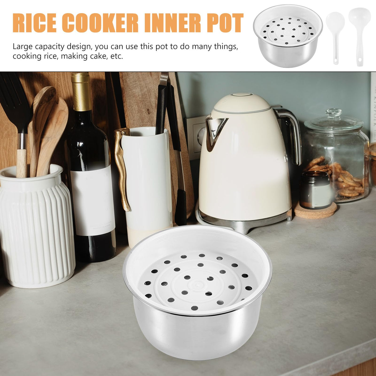 3L Stainless Steel Non-Stick Rice Cooker Inner Pot S341