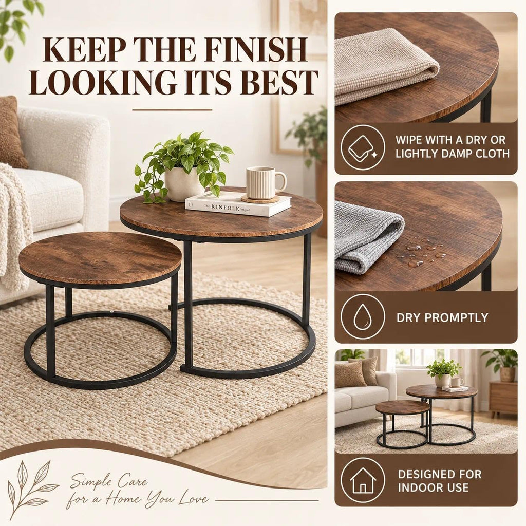 Round Nesting Coffee Table Set of 2 E166276