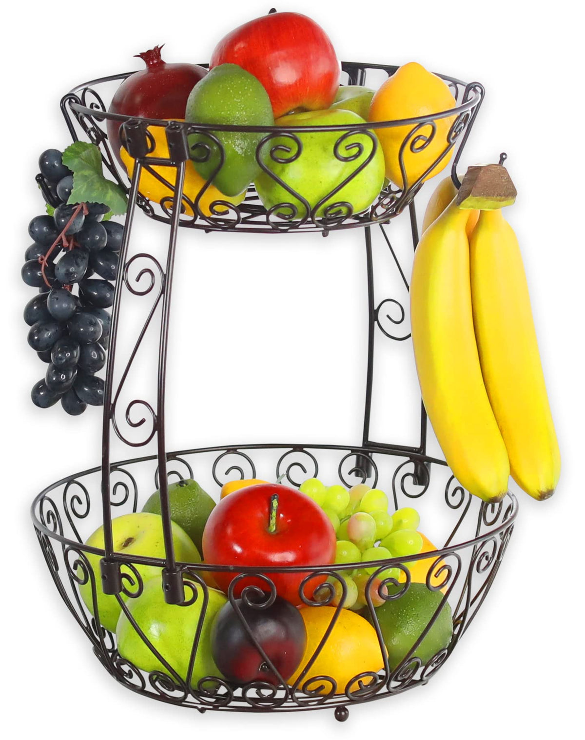 2-Tier Countertop Fruit Basket Bowl Storage N308