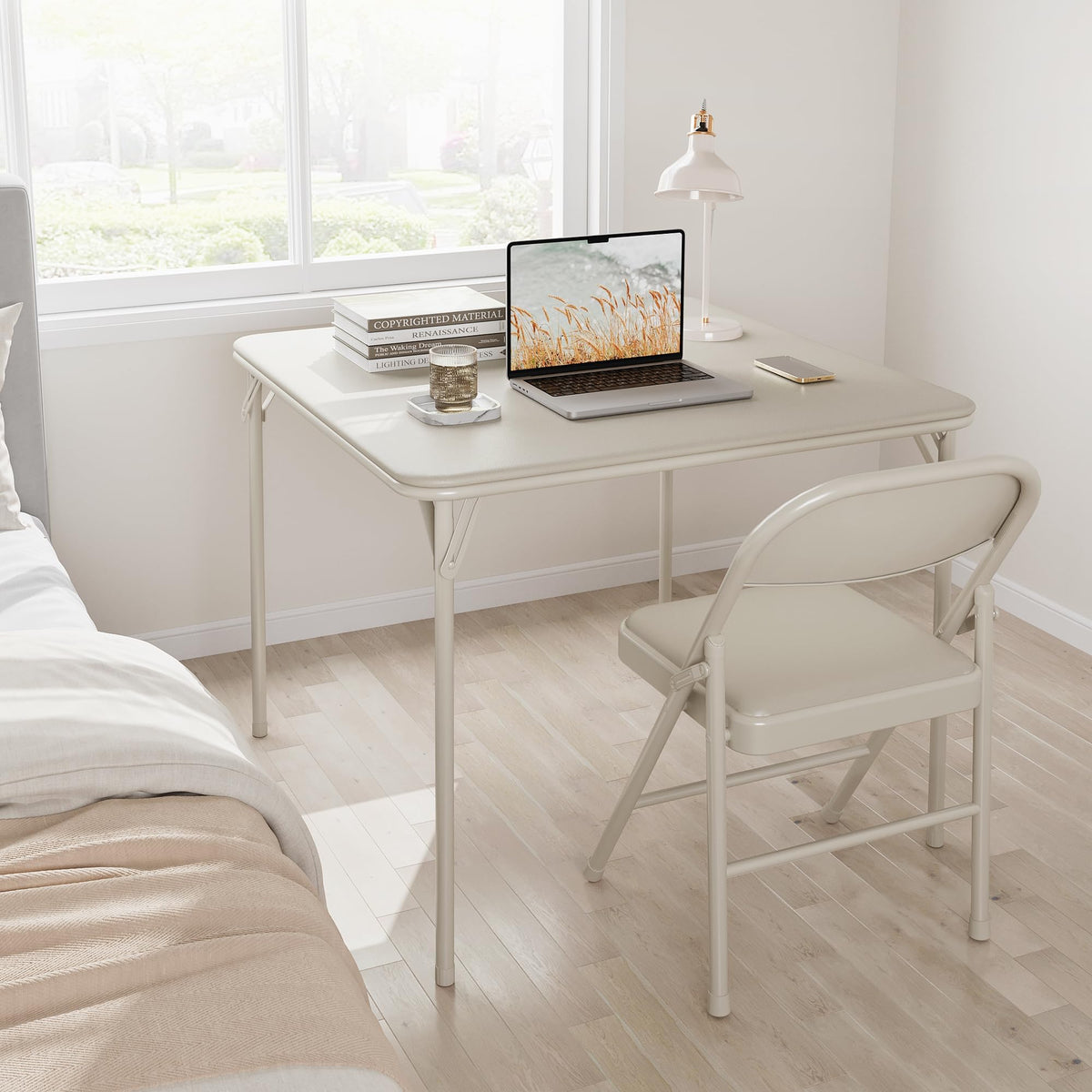 Beige Folding Card Table W970669