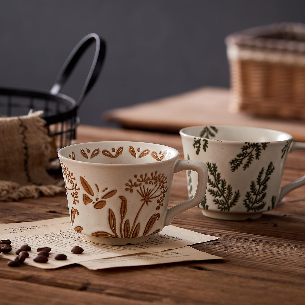 12 oz Ceramic Coffee Mug Set of 4 G725