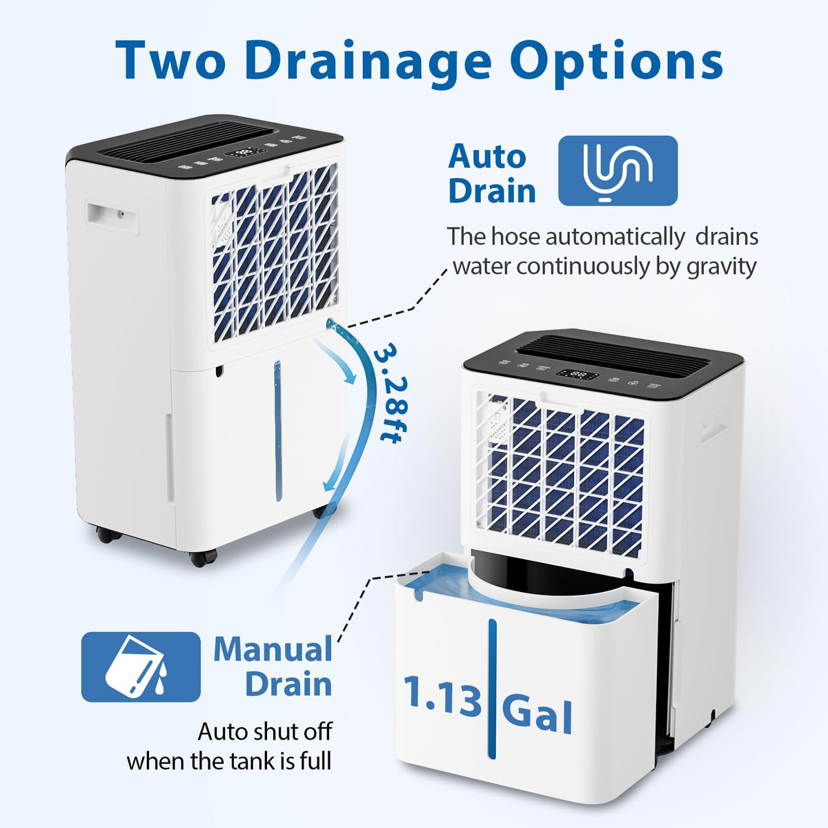 4,500 Sq. Ft. 50 Pint Dehumidifier with Auto or Manual Drainage A8356