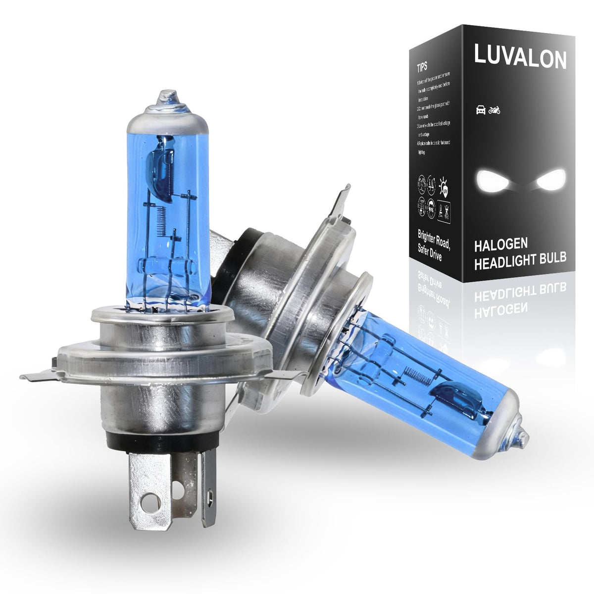 H4 Halogen Headlight Bulb 6000K Cool White Pack of 2 J799