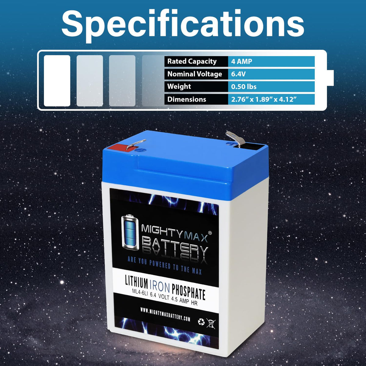 6V 4.5AH Lithium Replacement Battery Z672661