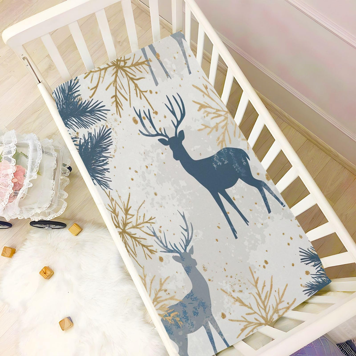 Fitted Crib Sheet Soft Microfiber 28" x 52" x 9" I989987