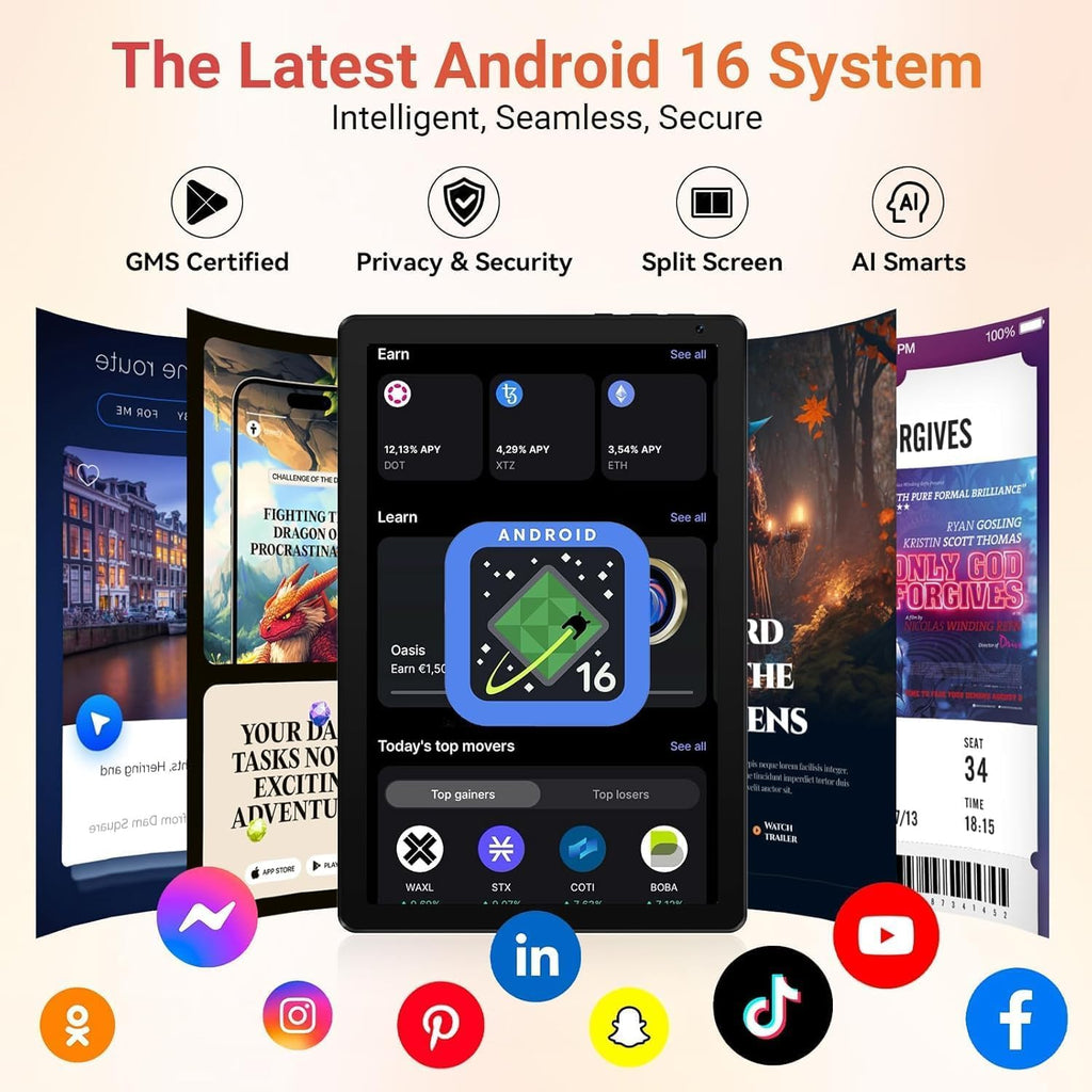 10.1" Android 16 Tablet Octa-core 36GB+128GB Dual Camera Y36472