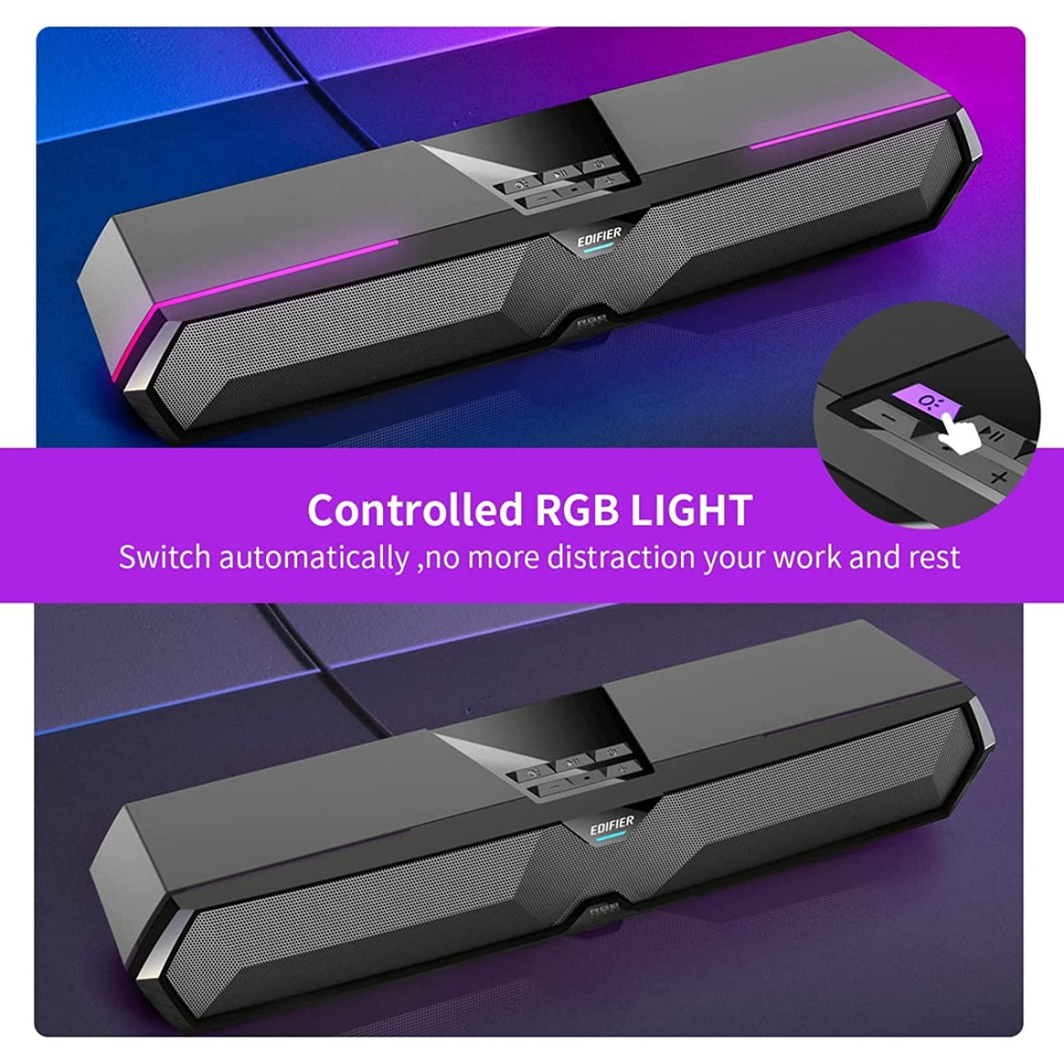 Computer Sound Bar with Deep Bass RGB Microphone Bluetooth 5.3 USB S30418