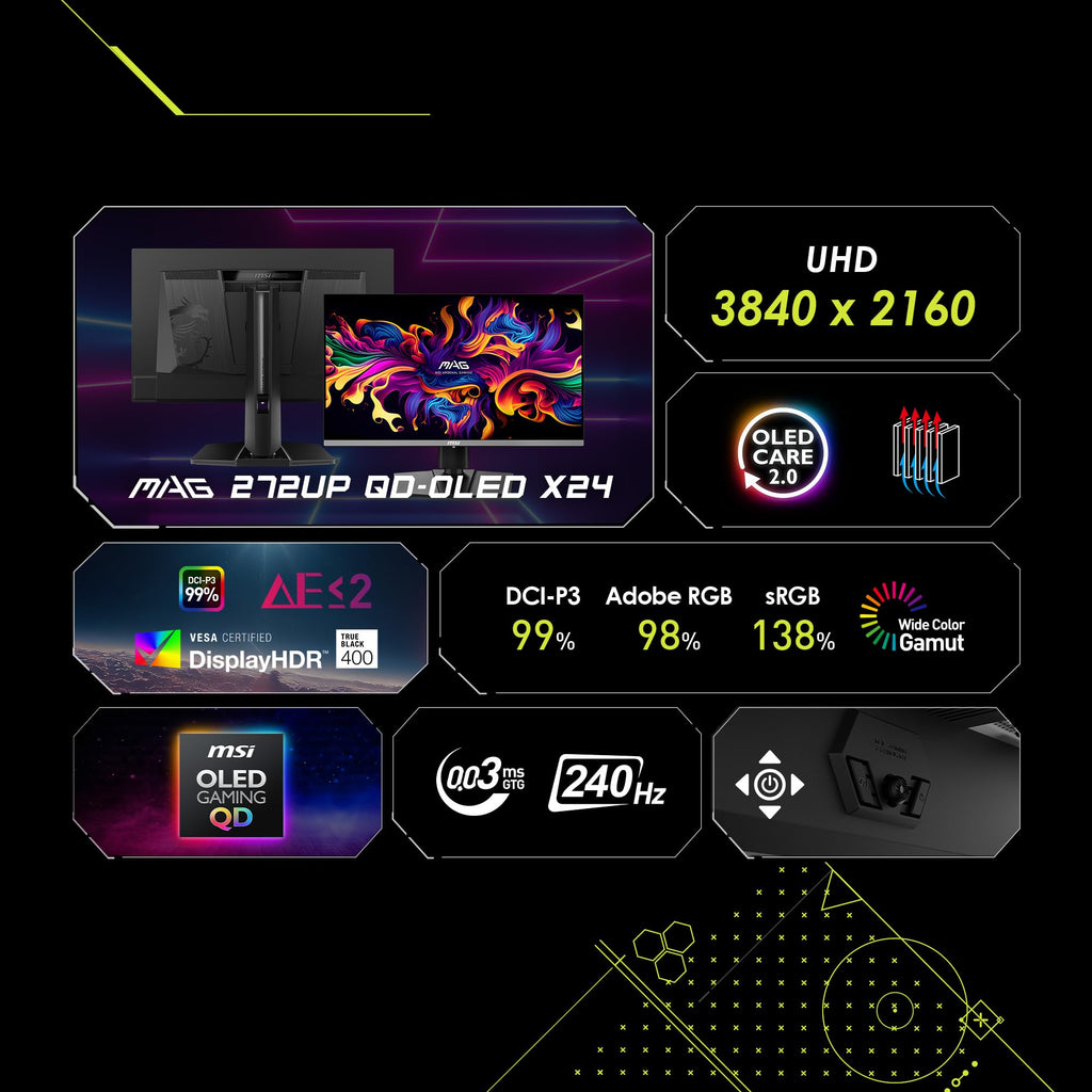 27-Inch 4K UHD 240Hz QD-OLED Gaming Monitor K916