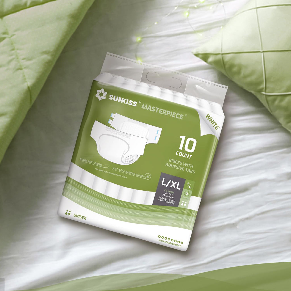 Adult Diapers with Tabs, L/XL, White, 40 Count Q52718