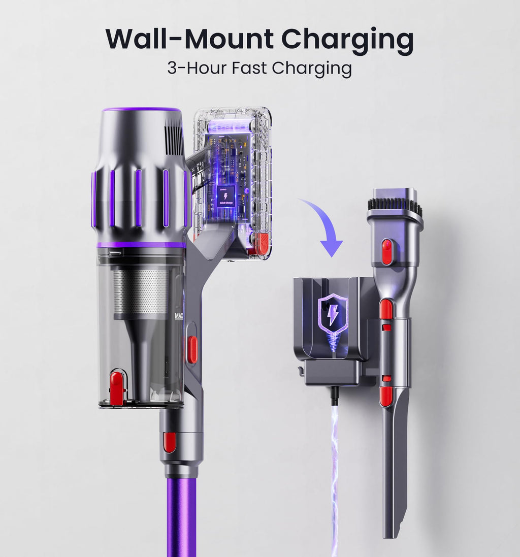 650W 55KPA Cordless Stick Vacuum with Smart Display X4945
