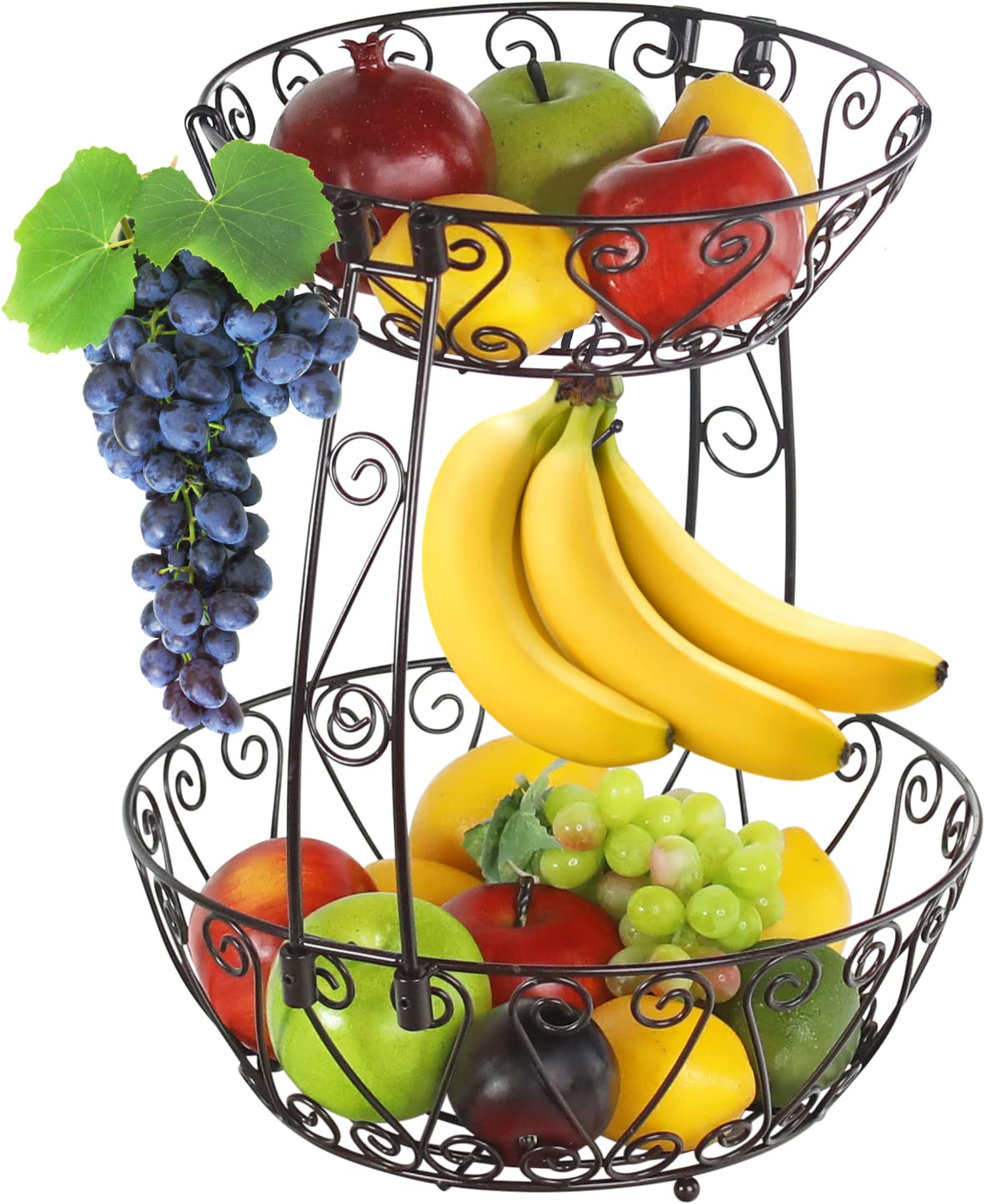2-Tier Countertop Fruit Basket Bowl Storage N308