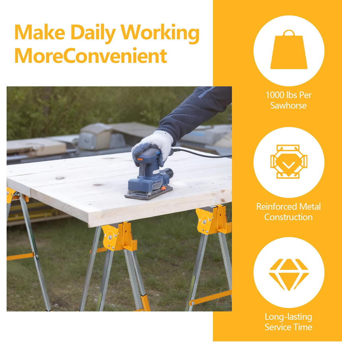 Heavy Duty Folding Sawhorse 2 Pack G69423