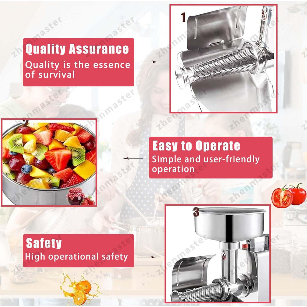 450W Stainless Steel Electric Tomato Strainer and Sauce Maker J1906
