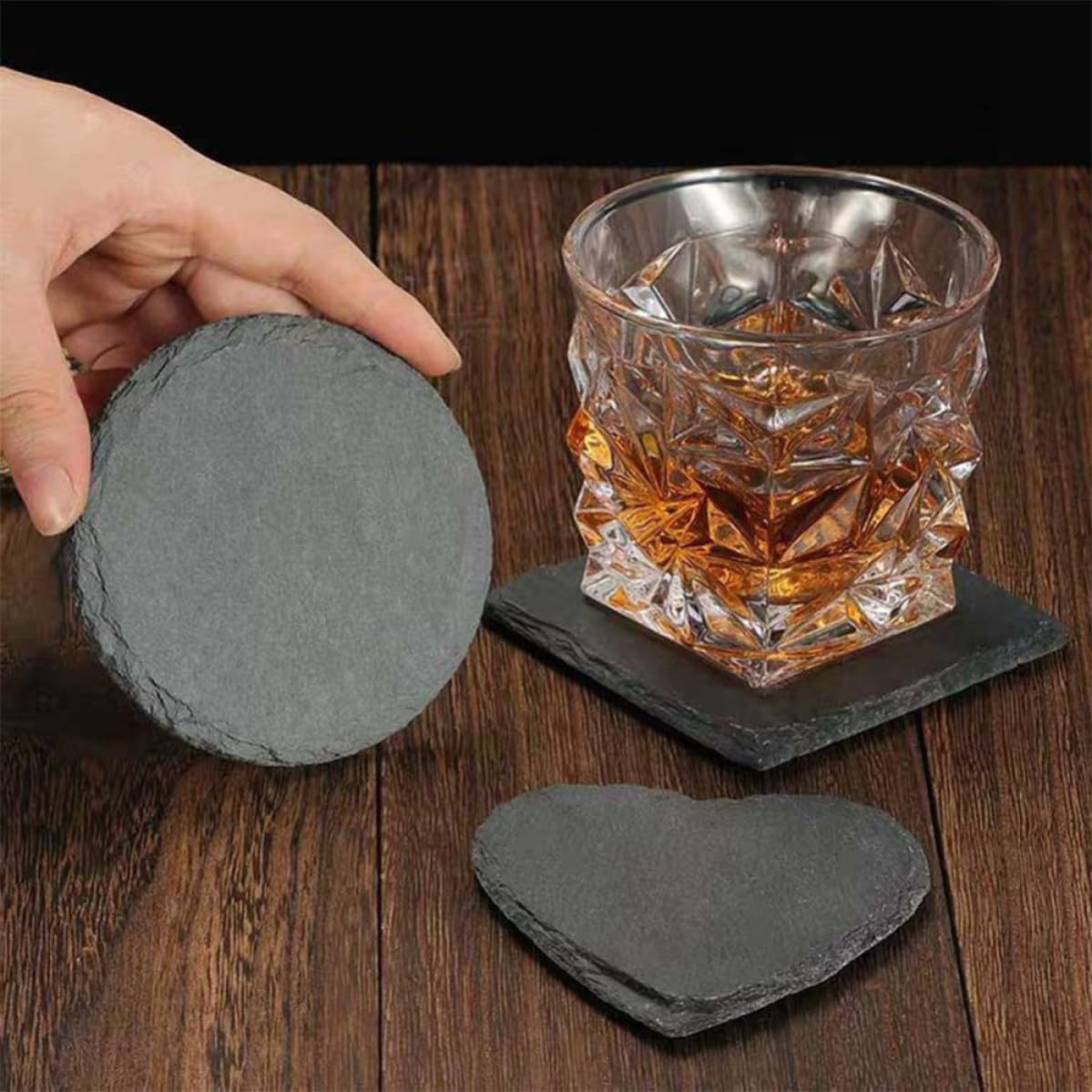 12pcs Natural Stone Square Coasters Set T5289