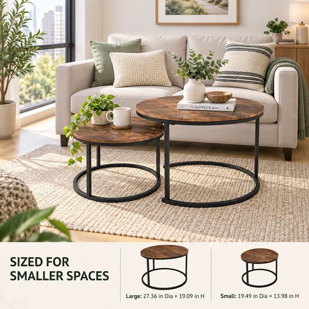 Round Nesting Coffee Table Set of 2 E166276