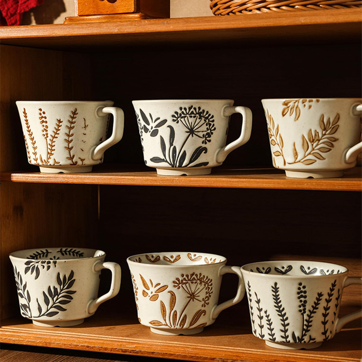 12 oz Ceramic Coffee Mug Set of 4 G725