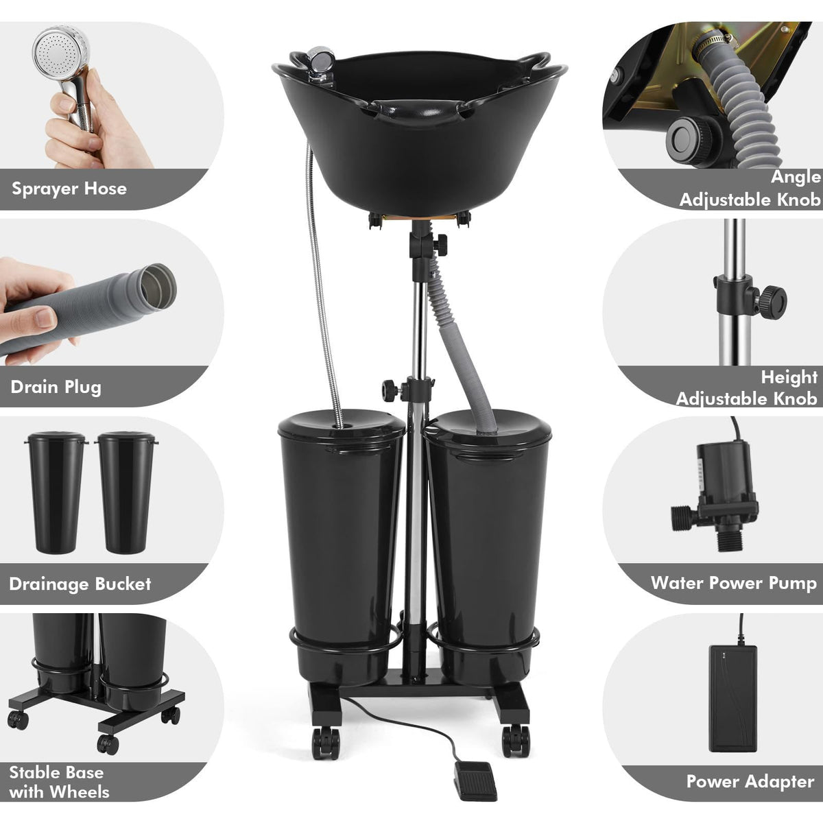 Portable Hair Washing Basin with Electric Pump M961
