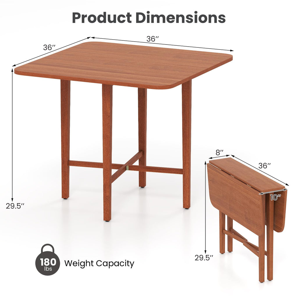 36" Foldable Square Wooden Dining Table Y424