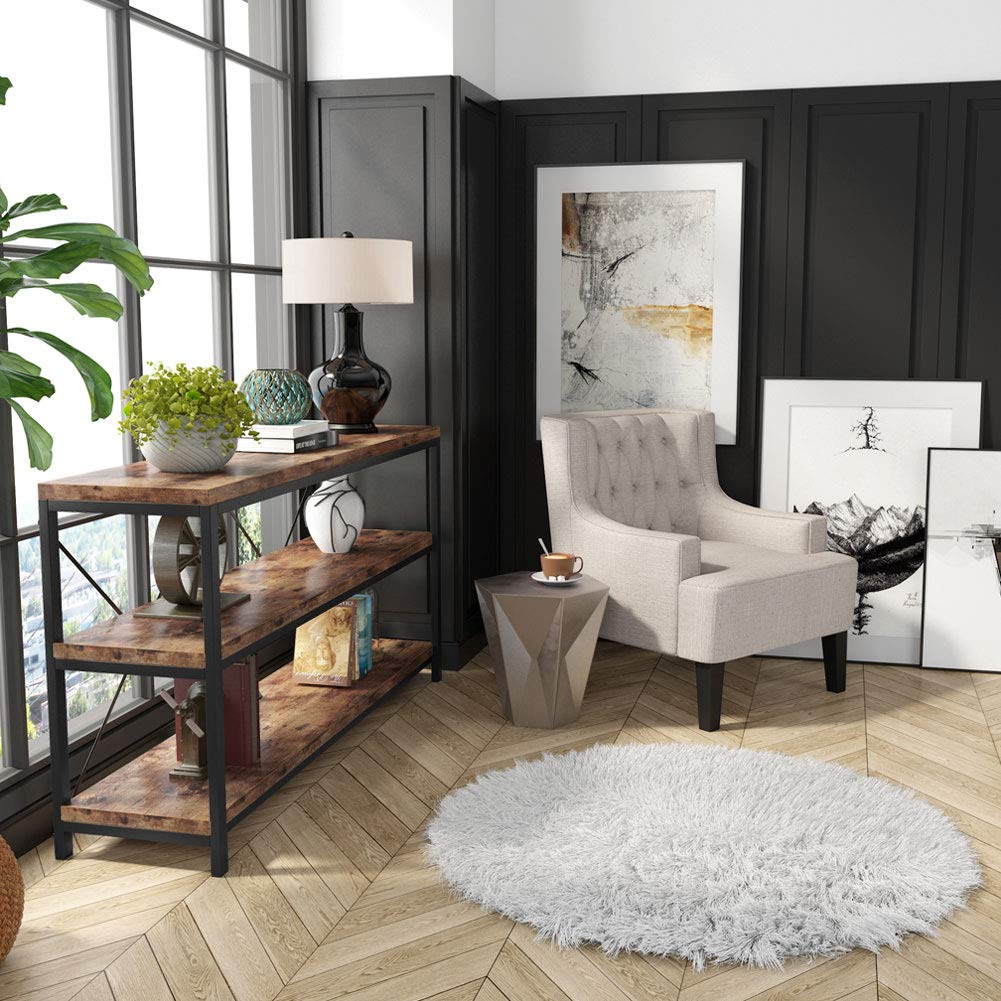 55 Inches 3 Tiers Console Table with Storage Shelves T5845