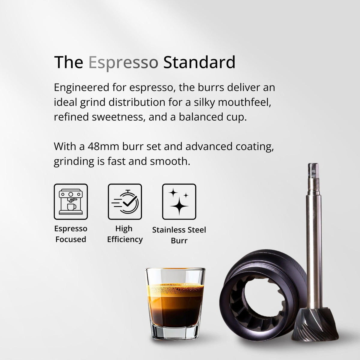 Manual Coffee Grinder Iron Gray Conical Burr Foldable Handle U223996