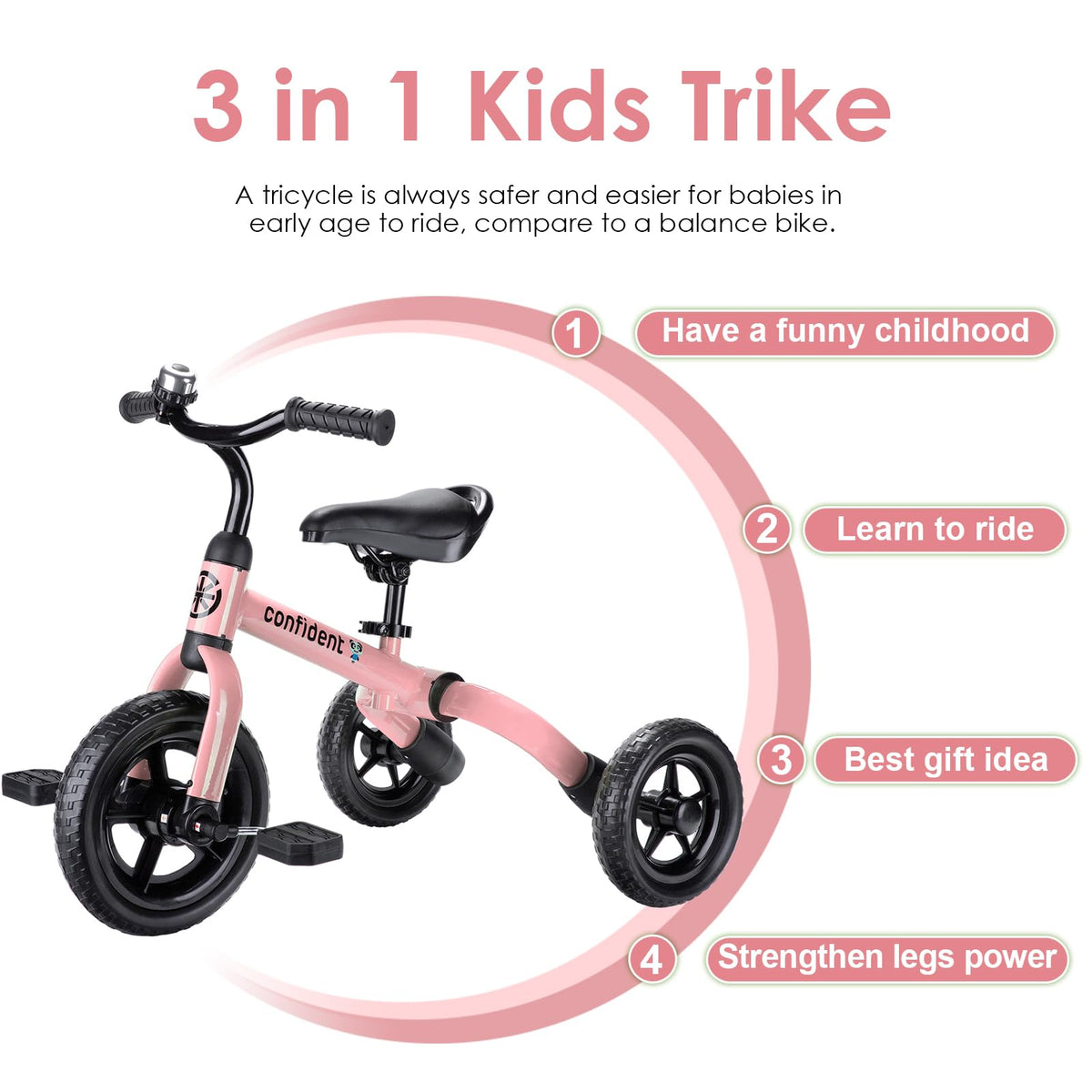 3 in 1 Folding Kids Tricycle O92669