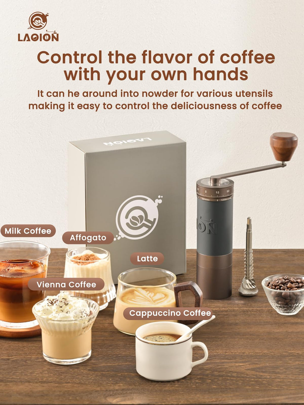 Manual Coffee Grinder with Straight Handle B7952
