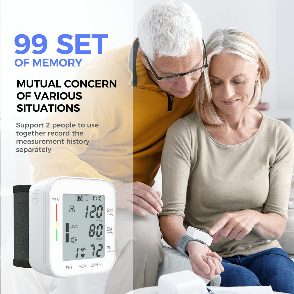 White Wrist Blood Pressure Monitor with Carrying Case Q3954