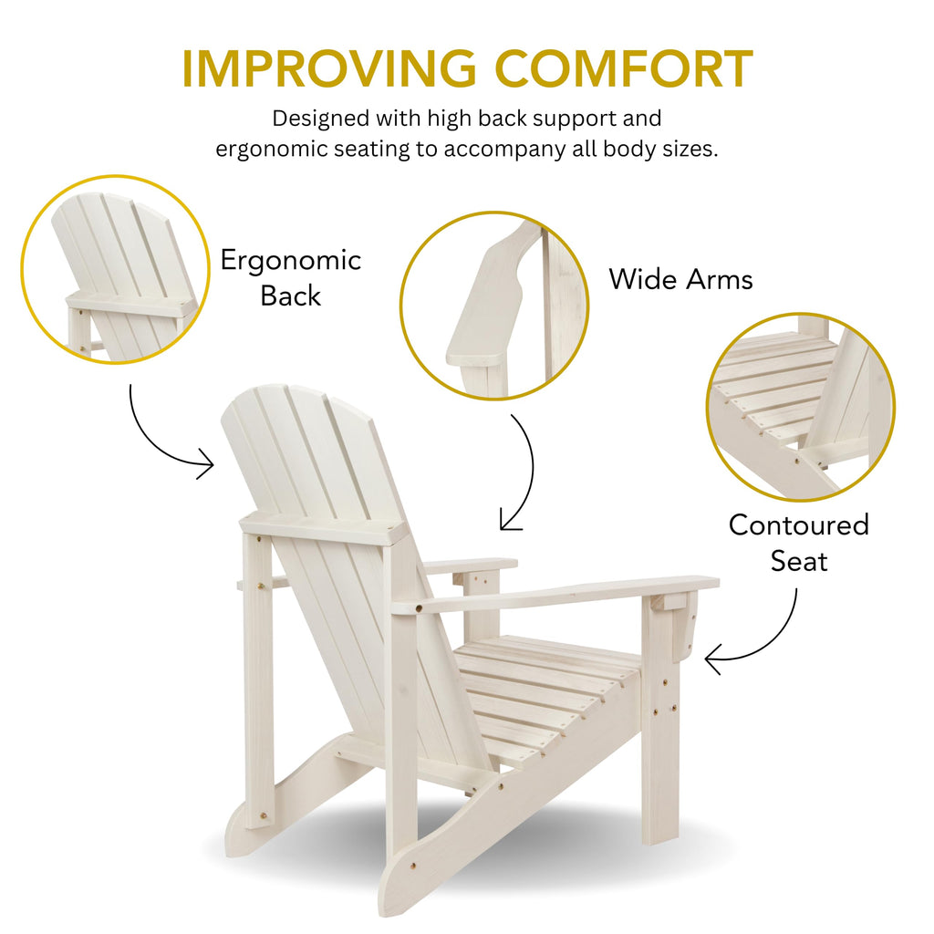 Eggshell White Wooden Adirondack Chair G72566