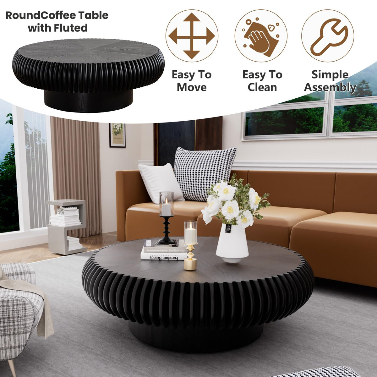 Black Round Coffee Table A84515