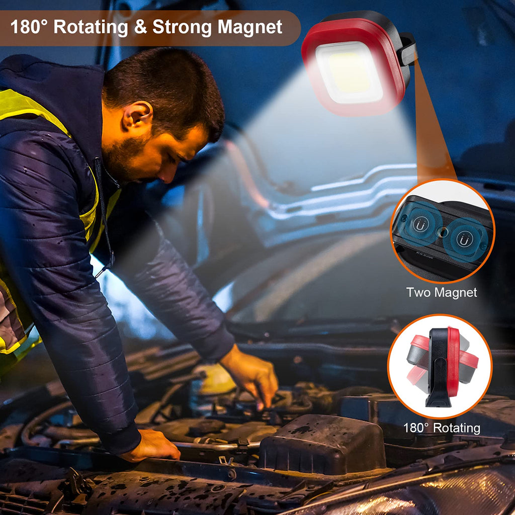 Magnetic Work Light, 42 LEDs 1000 Lumens Rechargeable Portable Inspection Light (2 PCS) I438540